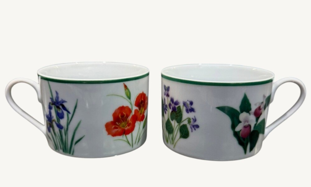 National Wildlife Federation American Wildflowers Vintage Coffee Cups Set of 2